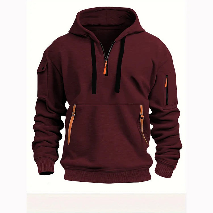 【S-5XL】Męska sportowa bluza z kapturem zapinana na zamek i wiele kieszeni 3782245