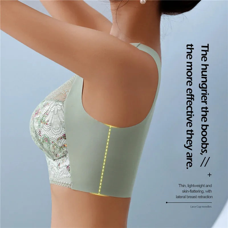 💕🎁【40-100kg】Oddychający, bezszwowy biustonosz z nadrukiem lodowego jedwabiu 3730882