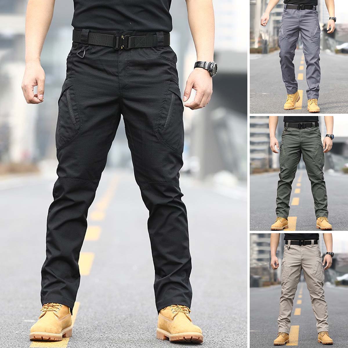 🔥Bestseller🔥【S-5XL】Męskie taktyczne spodnie bojowe w kamuflażu, z kieszeniami-4101286