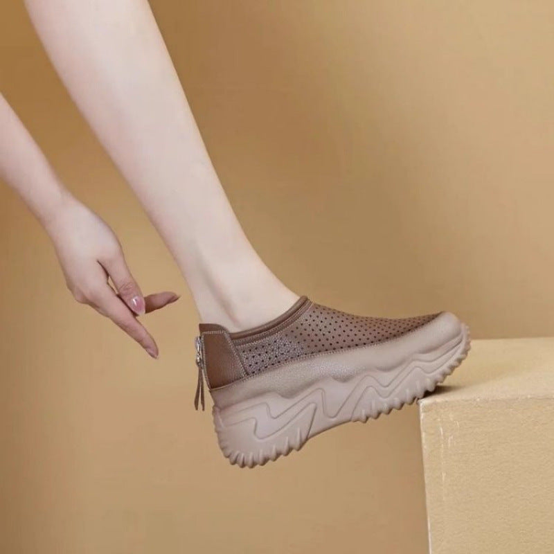 🔥👡【35-40】Nové letní sandály z pravé kůže s prodyšnou silnou podrážkou a dutou podrážkou