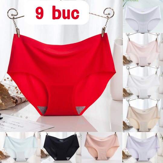 【💖Zestaw 9-częściowy】👙【Kup 9, a 9 otrzymasz gratis】Damskie antybakteryjne figi wyszczuplające brzuch z lodowego jedwabiu-4035795