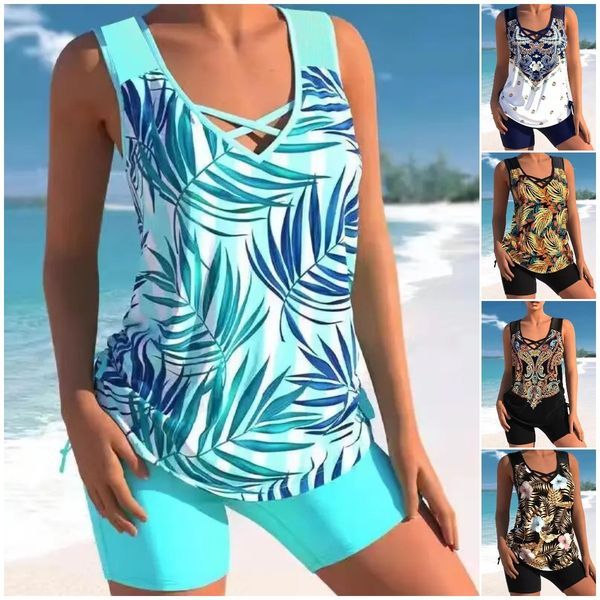 🩱 【S-4XL】Dwuczęściowy strój kąpielowy plus size (niezbędny do pływania i gorących źródeł)-3616527
