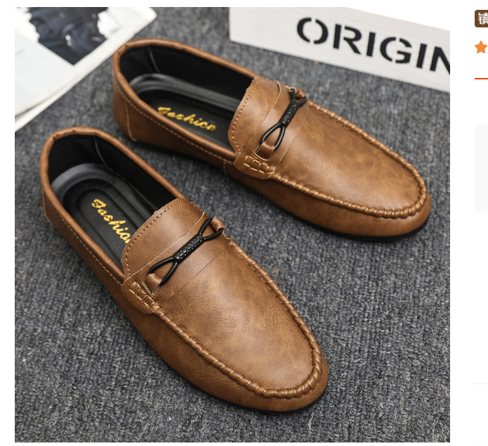🔥🔥🥿Wiosenne i letnie niskie buty męskie wszechstronne, casualowe, oddychające buty skórzane-4017523