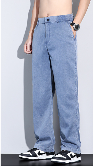 💥✨【M-5XL】Męskie letnie spodnie z cienkiej tkaniny Tencel z szerokimi nogawkami-3715895