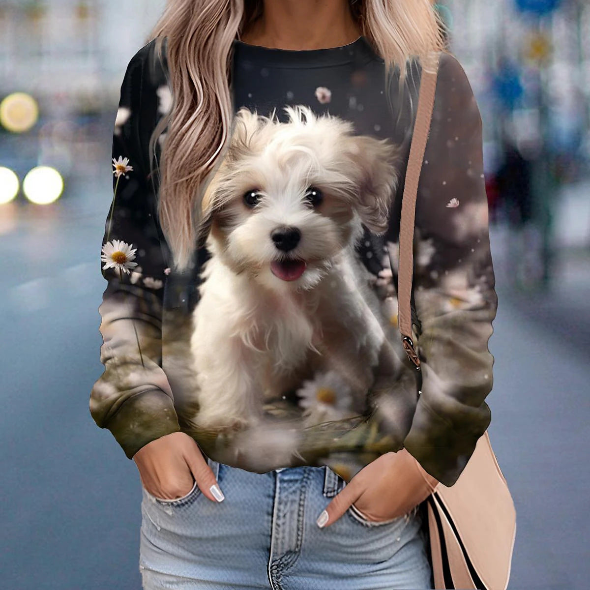 🔥【S-6XL】🐶Urocza bluza z kapturem z głową zwierzęcia dla kobiet 4158917