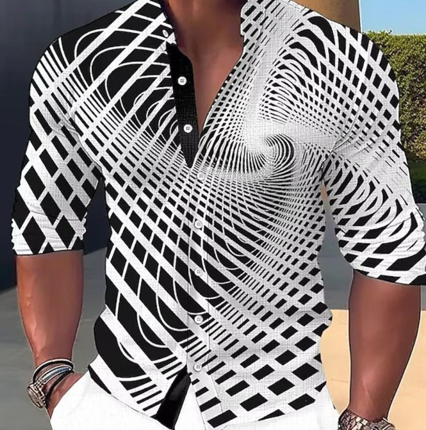 💥💥【Promocja ograniczona czasowo】【Kup 1 dostań 1 za darmo】👔【S-6XL】Męska bawełniana koszula z nadrukiem-4046378
