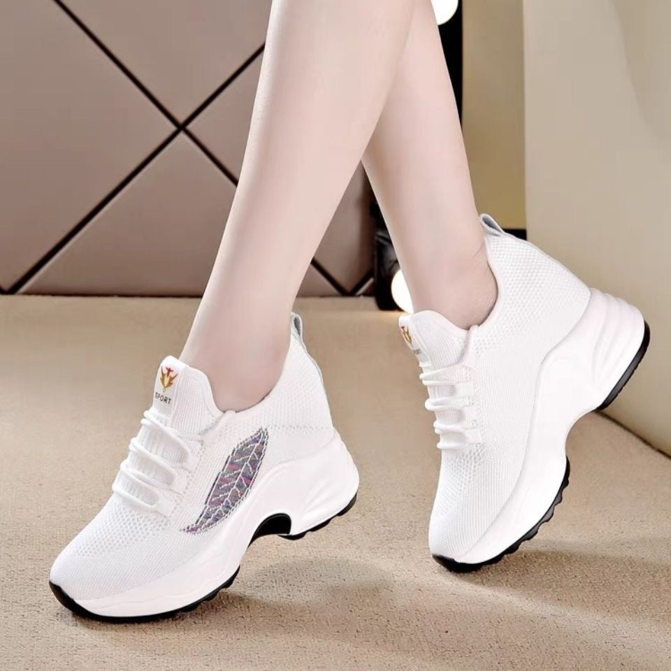 【35-40】2024 nowe jesienne buty casual i sportowe z grubą podeszwą z uniwersalnej siateczki