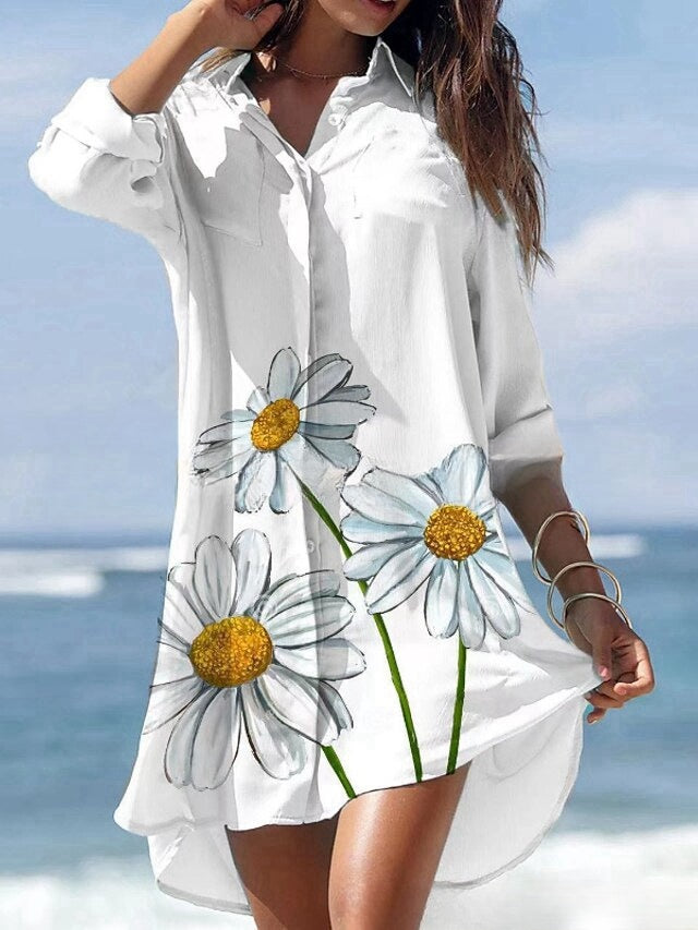 🌻【S-3XL】🌻 Sukienka z modnym nadrukiem na wiosnę i lato
