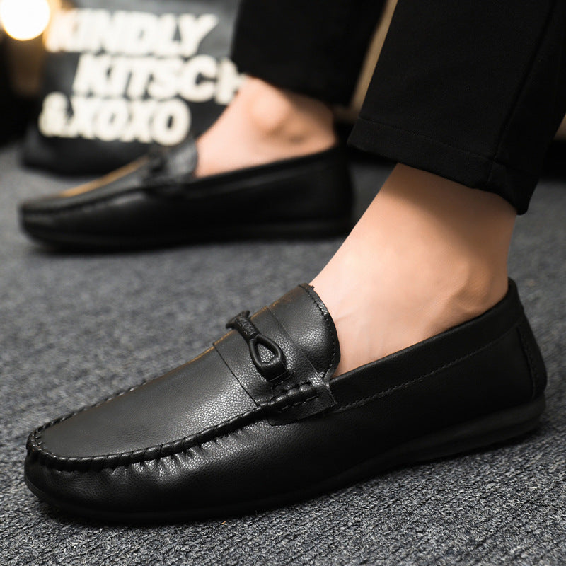 🔥🔥🥿Wiosenne i letnie niskie buty męskie wszechstronne, casualowe, oddychające buty skórzane-4017523