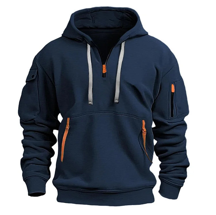 【S-5XL】Męska sportowa bluza z kapturem zapinana na zamek i wiele kieszeni 3782245