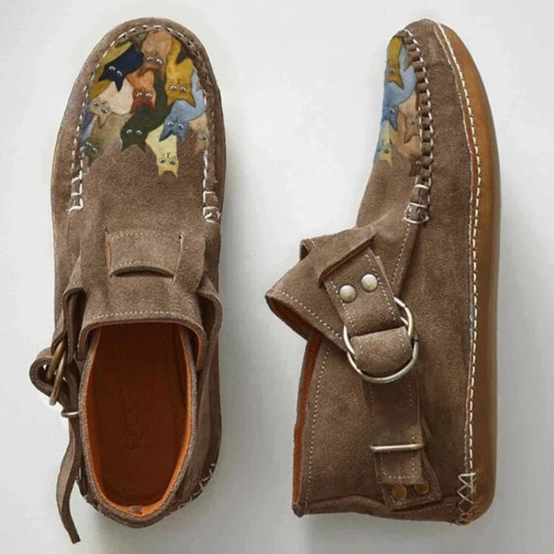 【35-43】Nowe, jesienne, płaskie, wysokie buty na co dzień, miękkie skórzane, zapinane na zamek płaskie botki-3742946