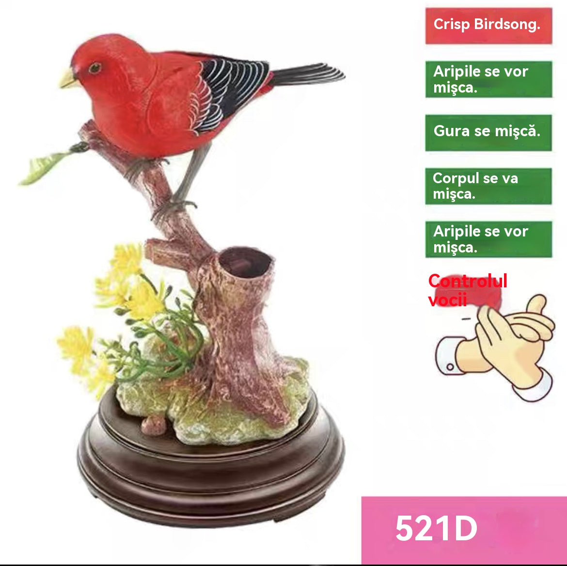 🦜🐦【Oferta ograniczona czasowo】Symulacja sterowana głosem, kreatywne, urocze ozdoby ptaków sterowane głosem, dekoracyjne ozdoby na biurko-4081681