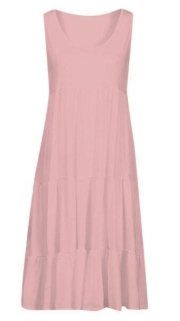 👗 【S-5XL】 Prosta sukienka w jednolitym kolorze