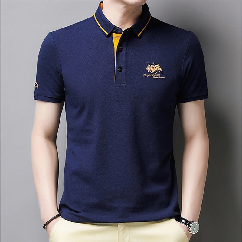 🔥🔥👔【Kup 1, a 1 otrzymasz gratis】【50-105kg】2025 Męska koszulka polo z haftowanymi klapami-3942006