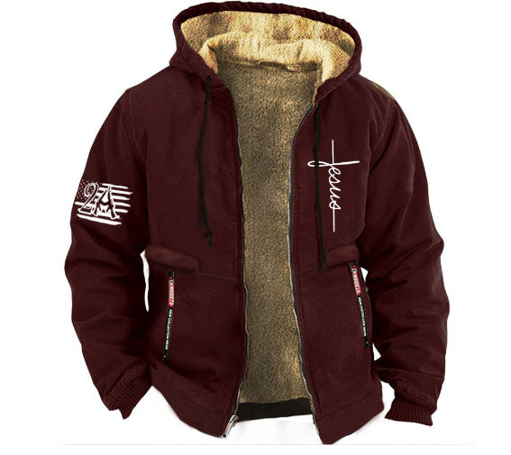 【S-3XL】Fashionable para hombres, otoño e invierno, chaqueta ligera de terciopelo engrosado 4149175