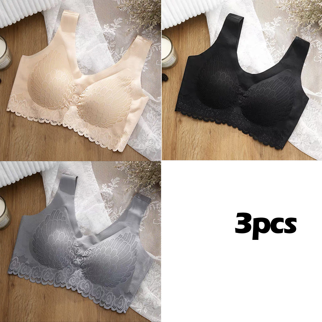 👙43% rabatu – oferta limitowana【Zestaw 3 szt.】Nowa, ulepszona, miękka i wygodna koronkowa bielizna w dużych rozmiarach-3954618
