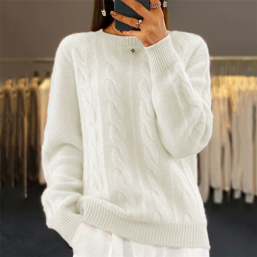 🔥⛄【S-XL】2025 jesienny i zimowy nowy, jednokolorowy, wysokiej jakości wełniany sweter-4113170