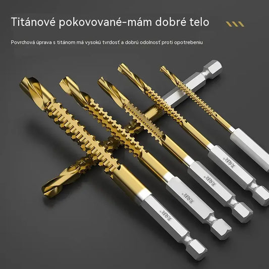 🛠️🔧Poslední den sleva 50 %【6 kusů】2v1 titanem potažen vysokorychlostní ocelový spirálový vrták – šestihranná stopka, vhodný pro vrtání a drážkování dřeva a kovu🔩