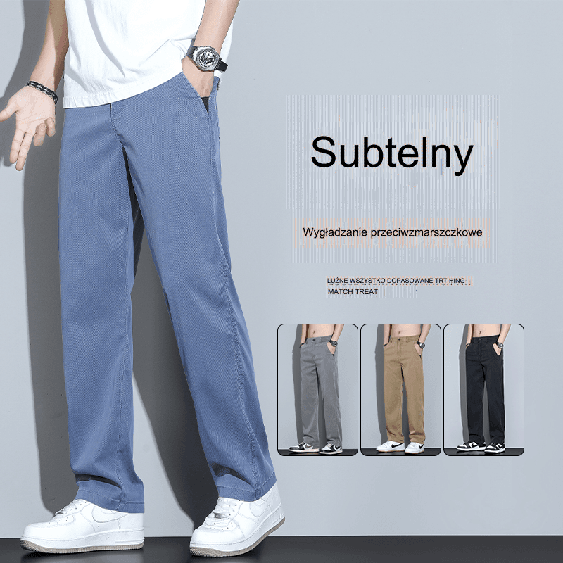 💥✨【M-5XL】Męskie letnie spodnie z cienkiej tkaniny Tencel z szerokimi nogawkami-3715895