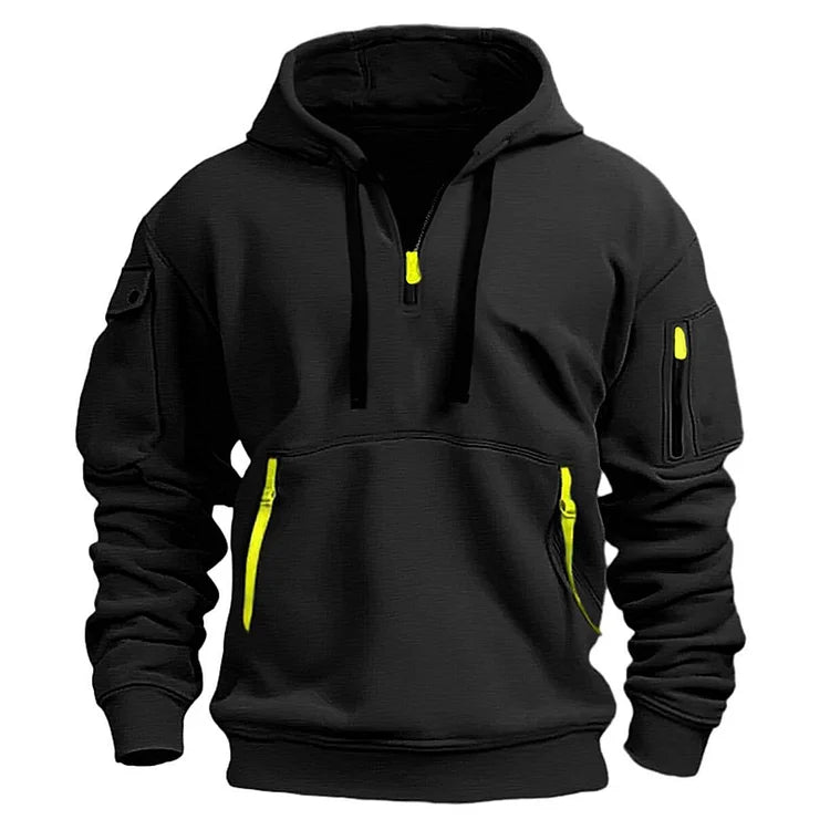 【S-5XL】Męska sportowa bluza z kapturem zapinana na zamek i wiele kieszeni 3782245