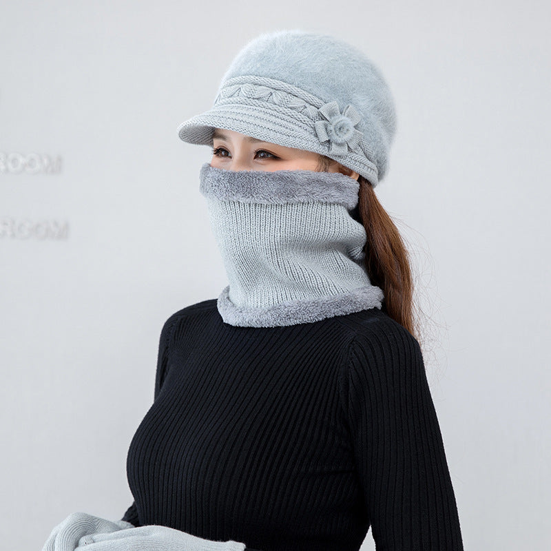 【Hat+scarf】Gorro de felpa para mujer para abrigarse en otoño e invierno 4147914