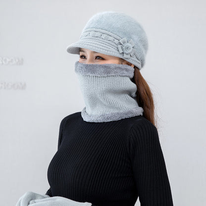 【Hat+scarf】Gorro de felpa para mujer para abrigarse en otoño e invierno 4147914