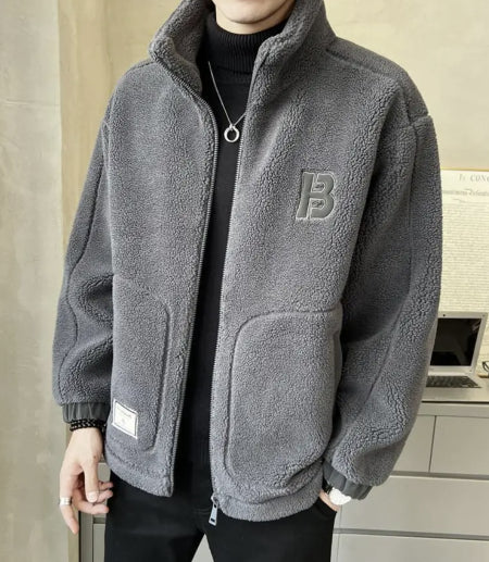 🎄🎄【L-6XL】Χειμερινό μπουφάν fleece, βαμβακερό μπουφάν, βαμβακερό παχύρρευστο μπουφάν από μαλλί αρνιού, ζεστό μπουφάν-4123143