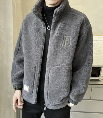 🎄🎄【L-6XL】Χειμερινό μπουφάν fleece, βαμβακερό μπουφάν, βαμβακερό παχύρρευστο μπουφάν από μαλλί αρνιού, ζεστό μπουφάν-4136120