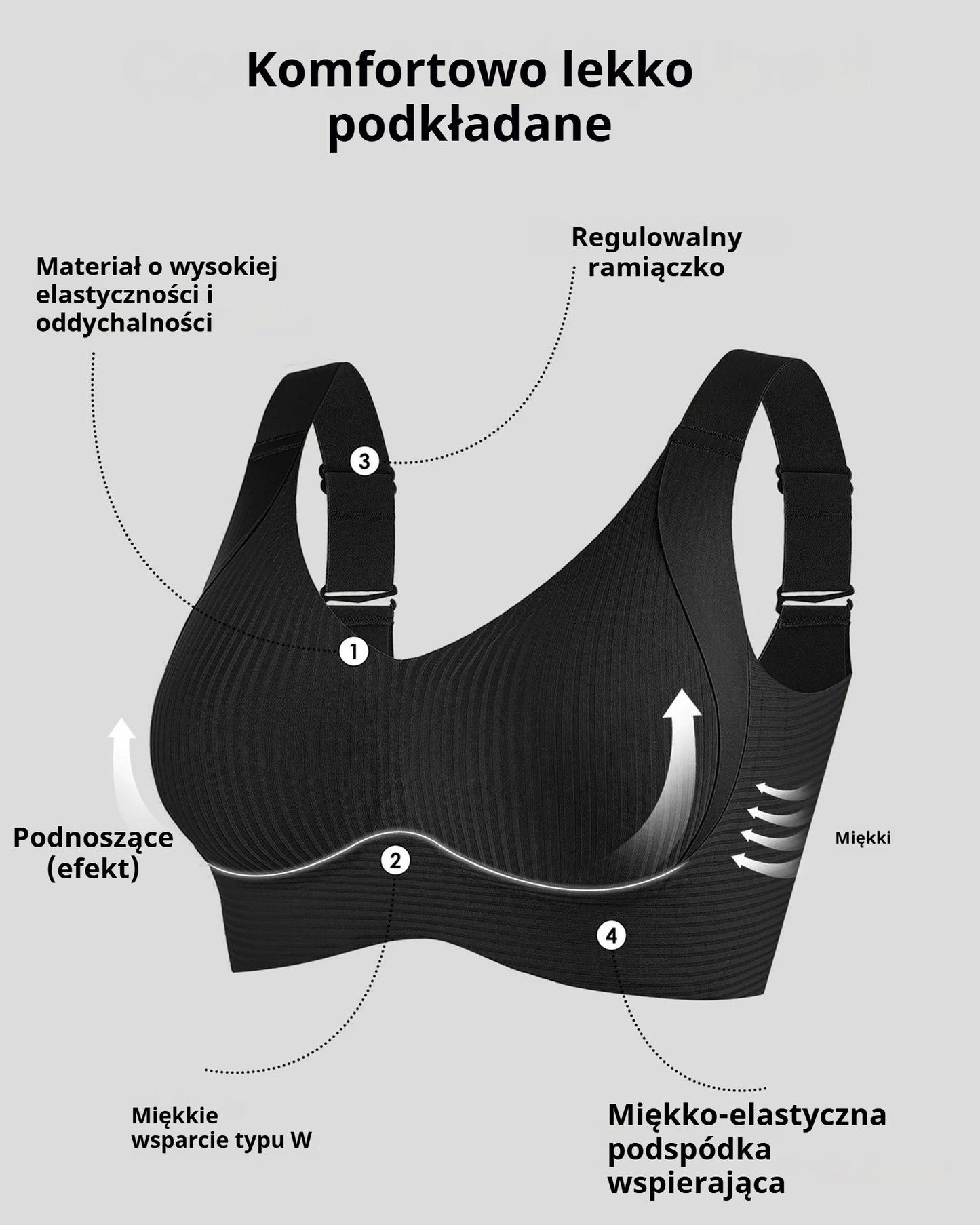 😍【Zestaw 4 szt.】Bezszwowy biustonosz bez fiszbin dla kobiet ❤️【40–95 kg】-4208139
