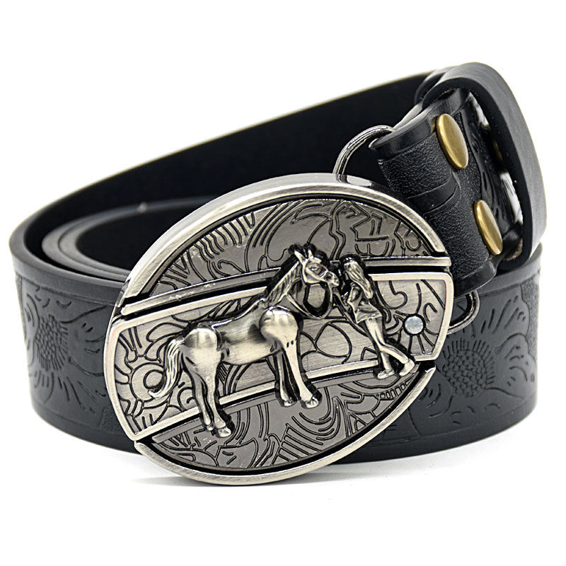 🆒🎁👍Ανδρική ανάγλυφη ζώνη με ενσωματωμένο μαχαίρι 4139037