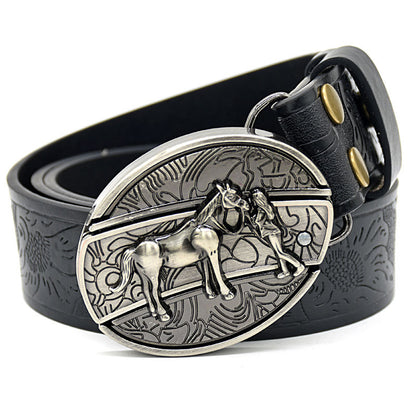 🆒🎁👍Ανδρική ανάγλυφη ζώνη με ενσωματωμένο μαχαίρι 4139037