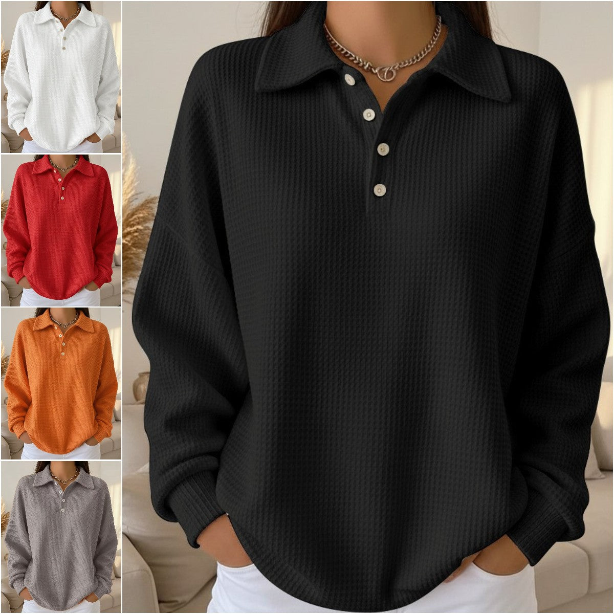 [S-5XL] Nueva camisa polo de cuello liso de otoño/invierno 4181973