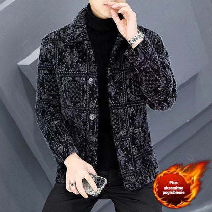 【💥Wyprzedaż】😎【M-4XL】🧥Modna męska kurtka z aksamitu i grubego materiału na jesień i zimę, ciepła i wygodna 4170868