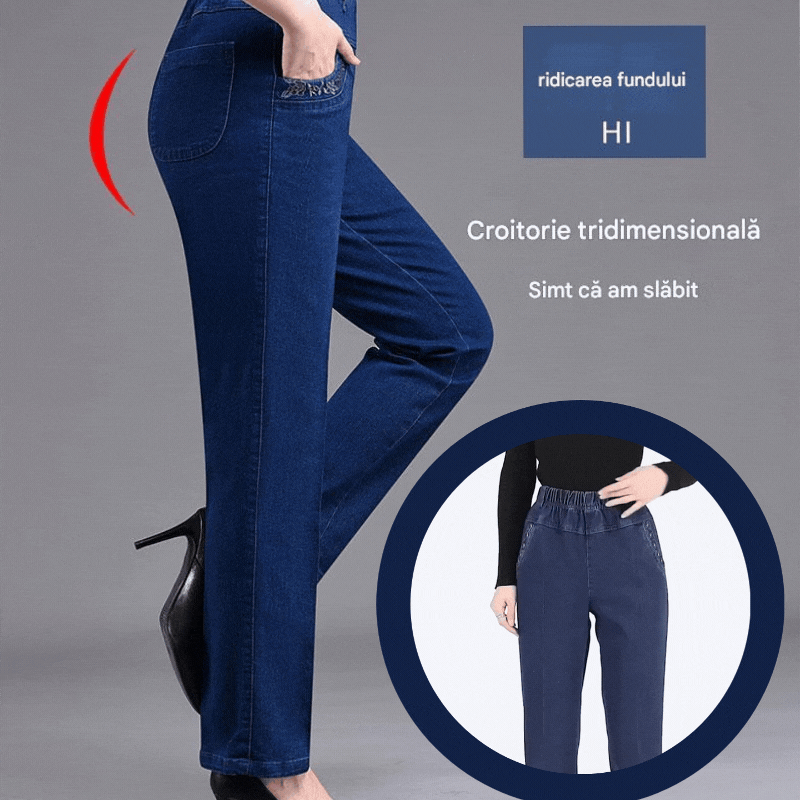 🔥👖 Poslední den – sleva 50 % 【L–5XL】 Nové dámské ležérní elastické džíny s rovným střihem a hřejivou podšívkou na podzim a zimu, teplé a pohodlné ✨