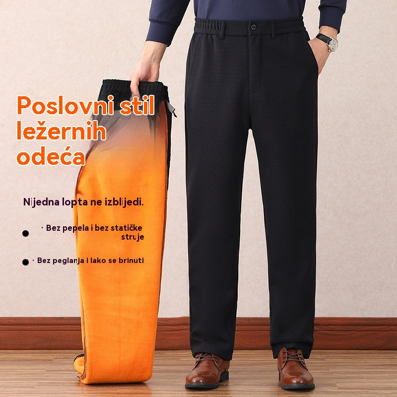 🔥【XL-7XL】Zimowe, ciepłe spodnie casualowe z podszewką z polaru 4170880
