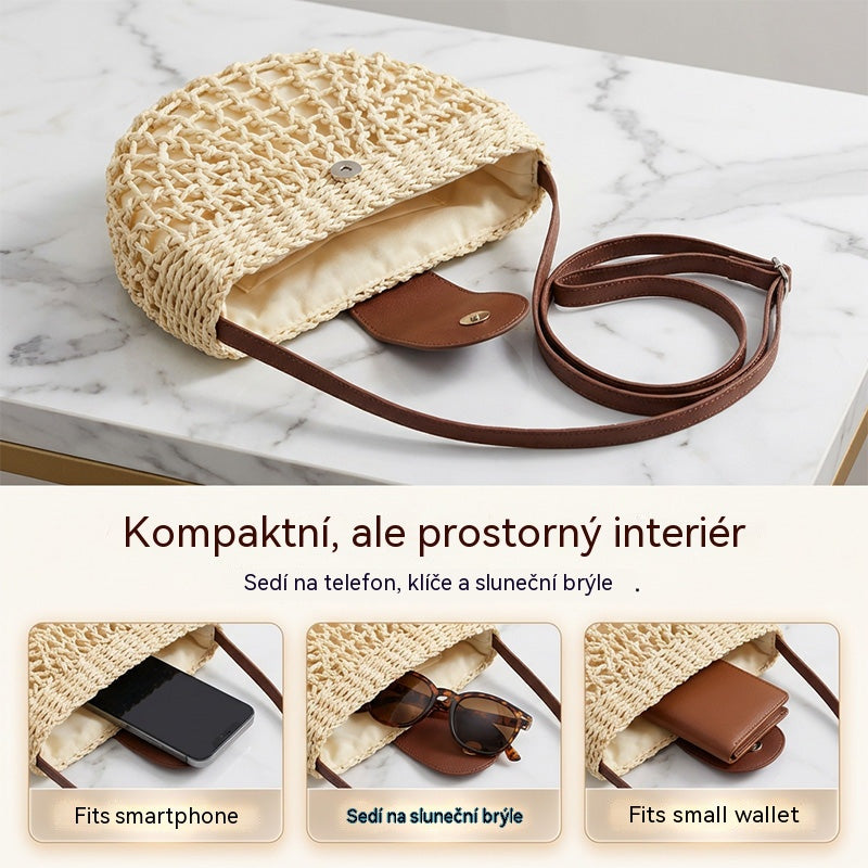 🔄 -50% Most! ✨ Bohém fonott táska – kézzel készített, állítható, könnyű ✨