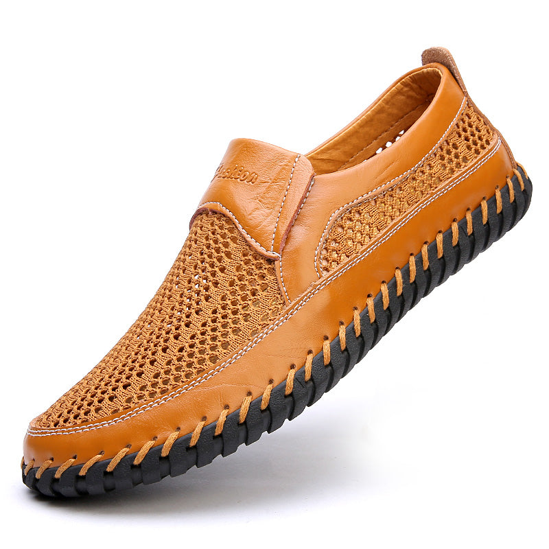 【38-48】👞Nowe, jesienne, męskie, skórzane buty z siateczki-3715966