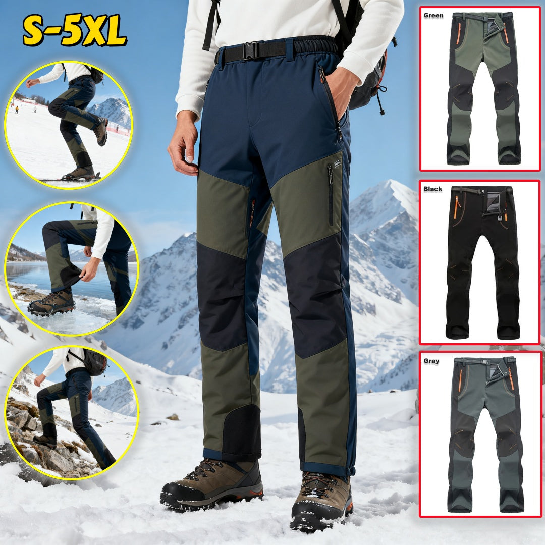 【💥Wysoka jakość】【S-5XL】Męskie spodnie trekkingowe, miękkie, wodoodporne, wiatroszczelne, oddychające, ciepłe i grube, wykonane z polaru, idealne do uprawiania sportów na świeżym powietrzu.-4212300