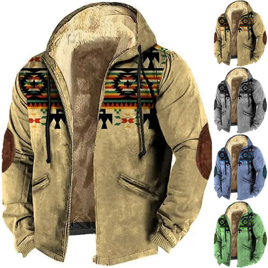 【S-5XL】Módní pro muže, podzim a zima, zesílená bunda z lehkého sametu-4147024