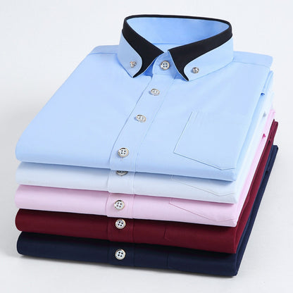 【S-4XL】Nueva camisa de negocios transpirable de moda casual para hombres