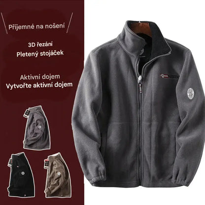 ❄️🛡️【S-3XL】 Pánská silná sametová fleecová bunda, podzim a zima, teplá, lehká, velká velikost