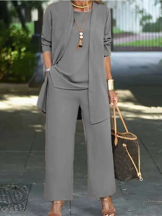 🧥Elegancki damski komplet 3-częściowy o luźnym kroju🍂-4261812