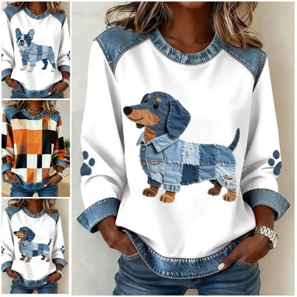 🔥【S-5XL】2026 Nowa mikina dżinsowa z kapturem w stylu patchworku z roku-4177536