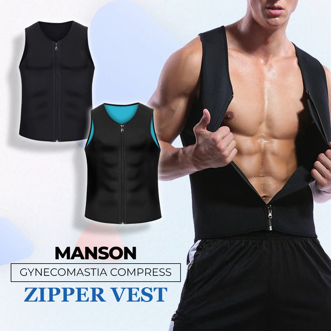 💪【Kup 1 dostań 1 za darmo】✨【S-4XL】Męska kamizelka zapinana na suwak, modelująca brzuch-4034158