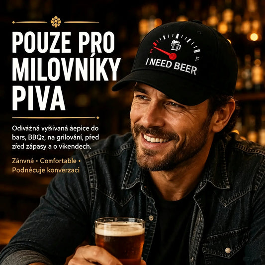 🧢🔥 POSLEDNÝ DEŇ S 50% ZĽAVOU - 🍺 Vyšívaná šiltovka „POTREBUJEM PIVO“ – Unisex pamätná šiltovka