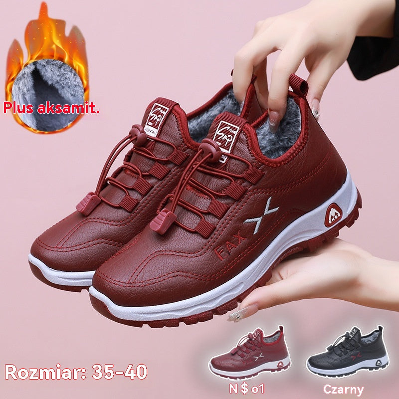 【35-41】Damskie ręcznie robione buty z prawdziwej skóry z aksamitu i bawełny w nowym stylu, zimowe