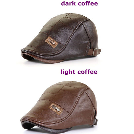 🧢【Kup jeden, drugi dostaniesz gratis】🔥Męski beret skórzany w stylu vintage-4106020