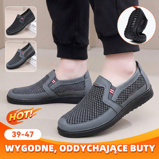 Męskie letnie buty z siateczki w dużych rozmiarach, oddychające, wsuwane sandały na co dzień-4257236