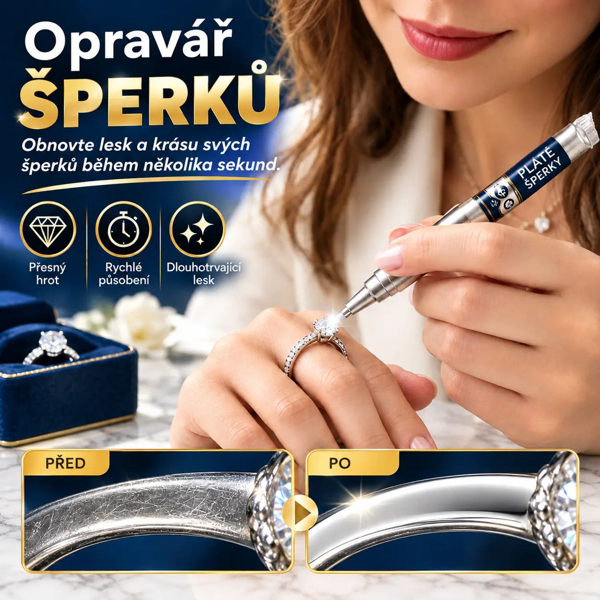 ⏳Časově omezená nabídka: sleva 50 % 🔥 Pero na opravu škrábanců a úpravu stříbrných šperků