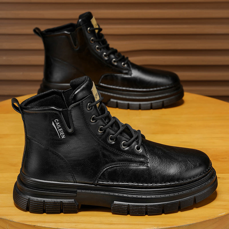 50% zniżki 🔥🔥【Rozmiary 38-46】Nowe męskie wysokie buty Martin, skóra naturalna 4191643